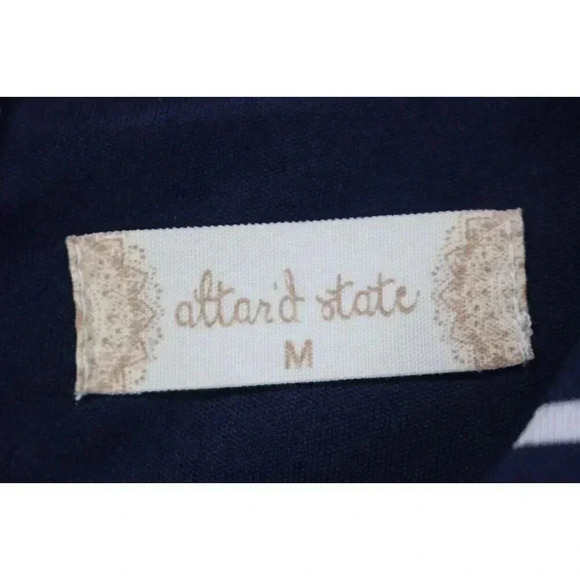 Altar'd State Striped Fit & Flare Dress-Size Medium-Navy and White - Picture 2 of 6